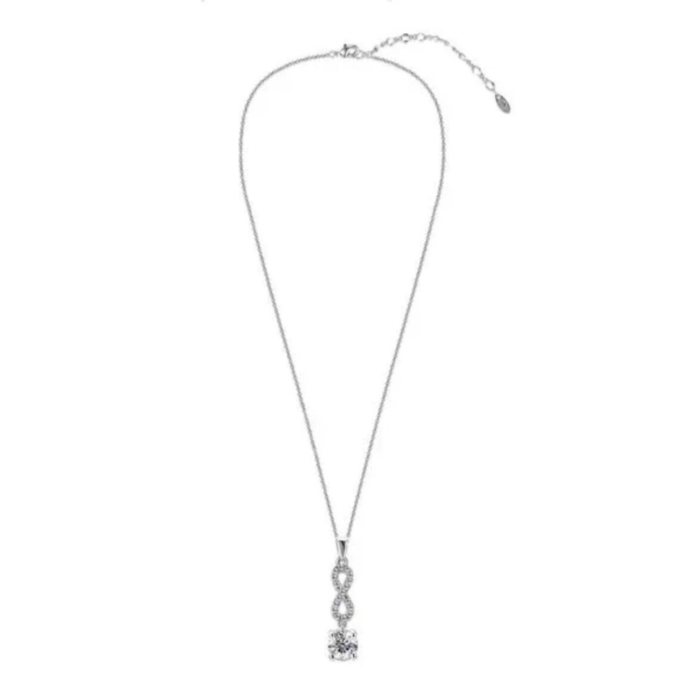 Certified 1ct. t.w. Diamond Moissanite Infinity Necklace NEW - Picture 3 of 8
